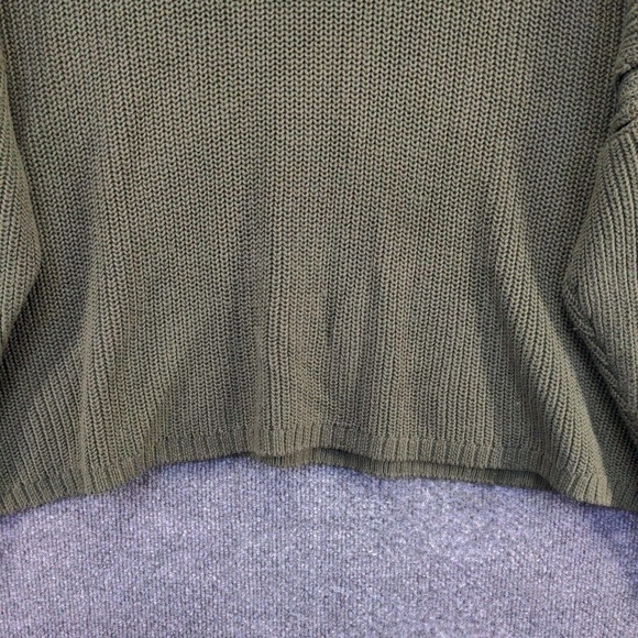 Torrid Women's Knit Sweater Green Plus Size 3 Ribbed Trim Cotton Blend - Picture 5 of 13